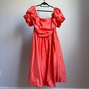City Chic sz XXL/24 red coral midi dress‎ NWT